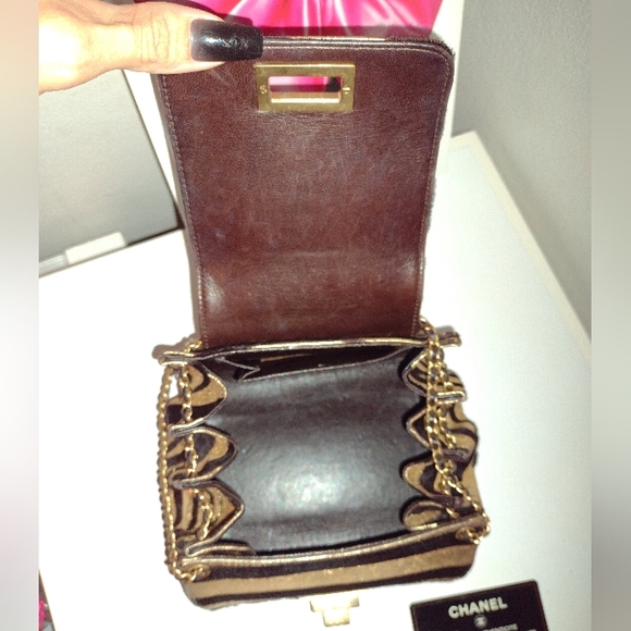 CHANEL Mini 2.55 Mademoiselle Lock Flap Pony Hair Bag AUTHENTIC - Picture 6 of 14